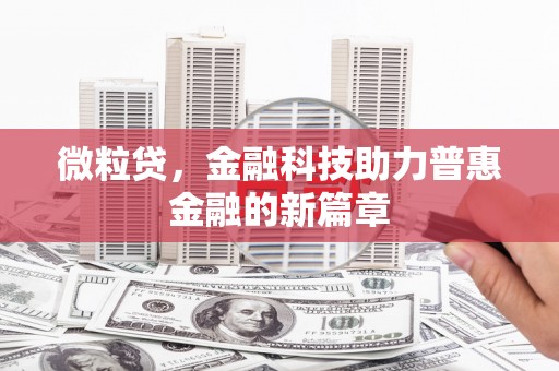 二林微粒贷，金融科技助力普惠金融的新篇章