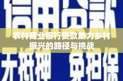 二林农村商业银行贷款助力乡村振兴的路径与挑战