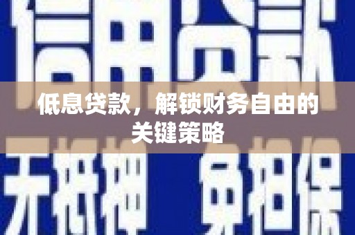 二林低息贷款，解锁财务自由的关键策略