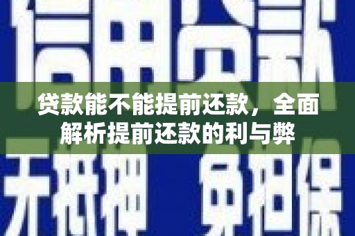 二林贷款能不能提前还款，全面解析提前还款的利与弊