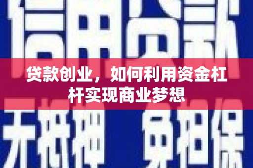 二林贷款创业，如何利用资金杠杆实现商业梦想